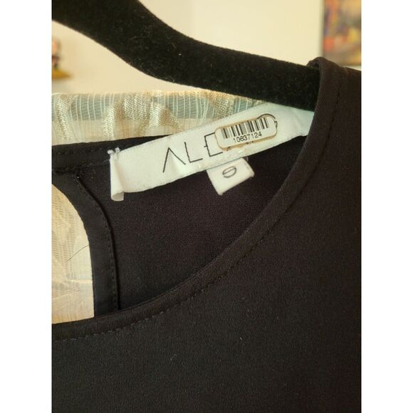 rtr SZ small black Alexis Helene asymmetrical long sleeve dress solid solid - Picture 4 of 7